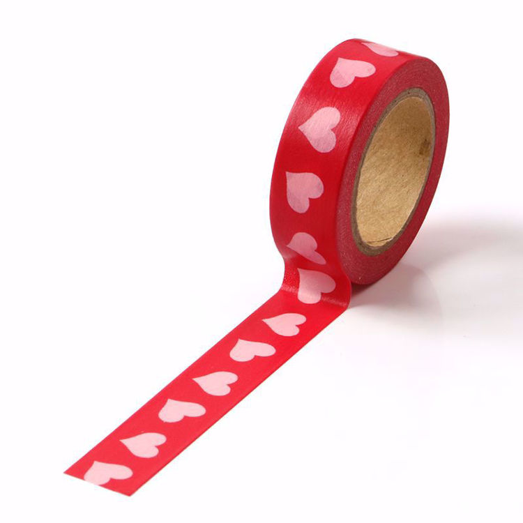 pink heart red washi tape