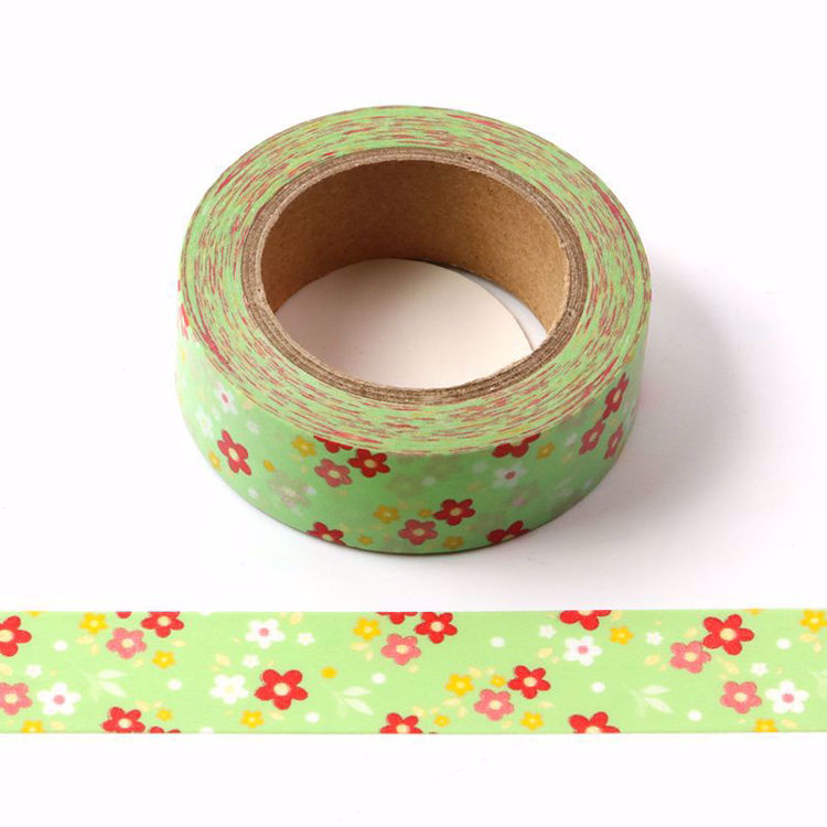 Picture of Little Flower Printing Washi Tape Green