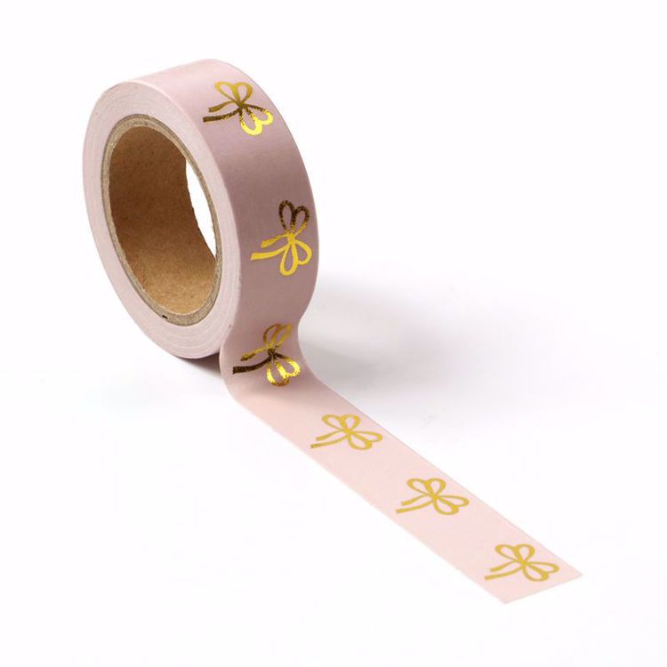 Bow Gold Foil Pink Washi Tape