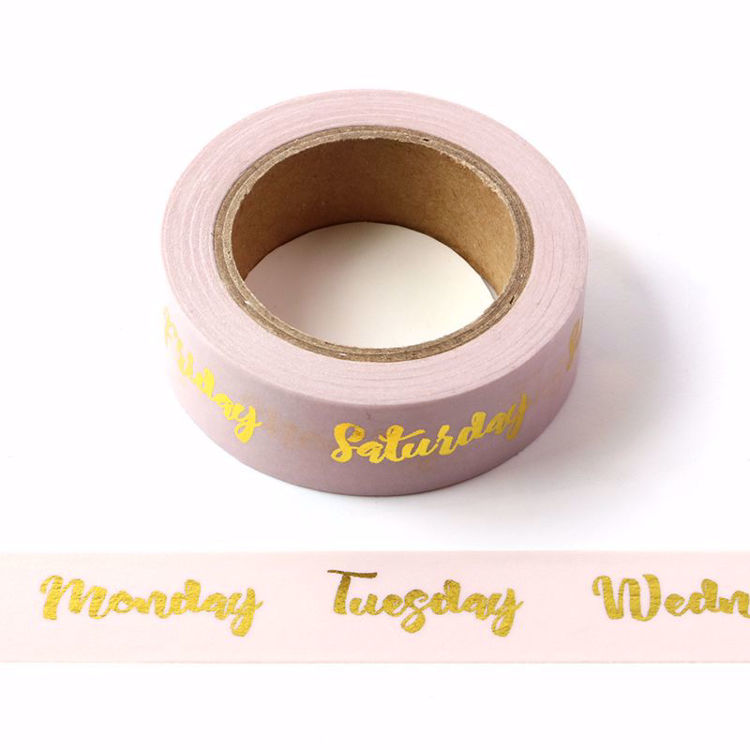 Week Gold Foil Pink Washi Tape