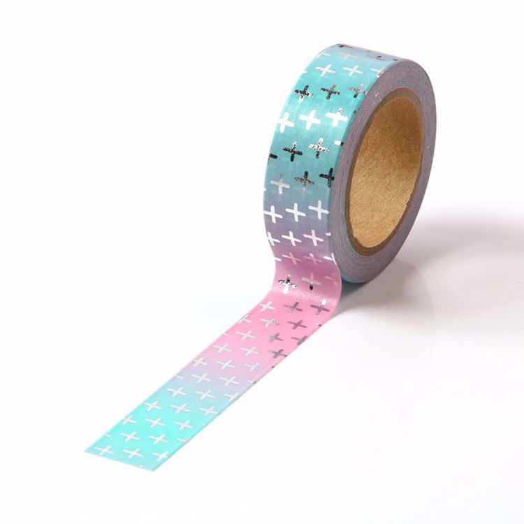 Cross Silver Foil Gradual Changed Color Washi Tape