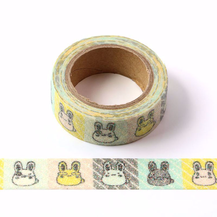图片 可爱兔子头印刷撒粉和纸胶带