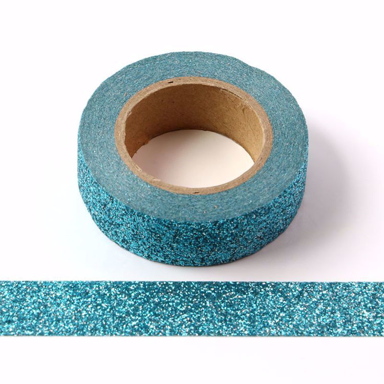 bright blue glitter powder tape