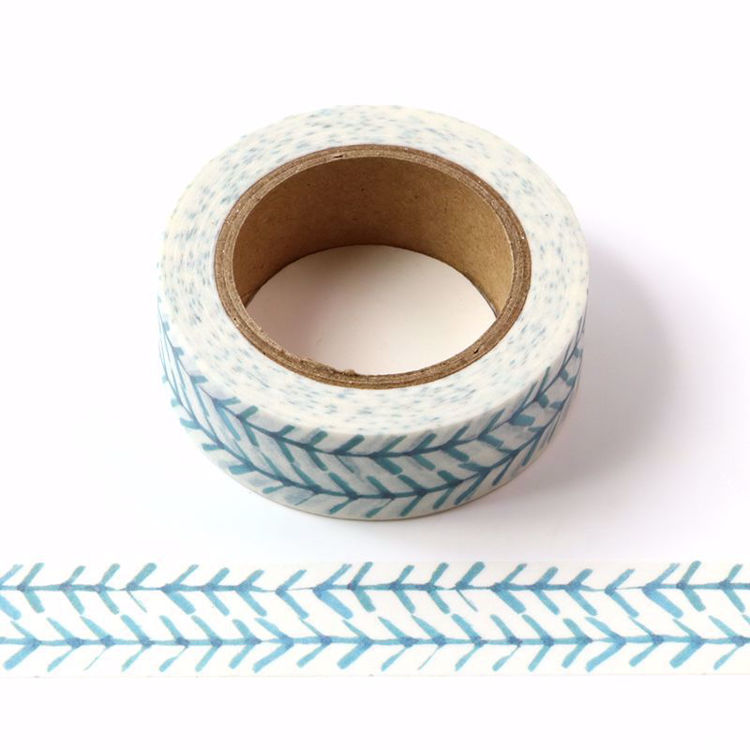 Blue fishbone printing washi tape