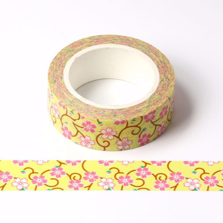 Yellow sakura printing washi tape