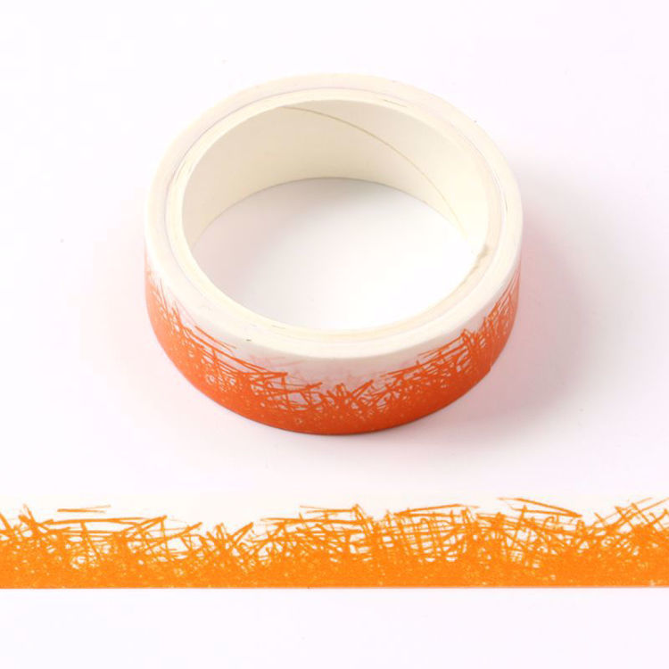 crayon grass orange printing washi tape