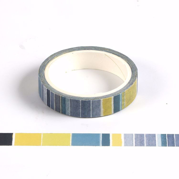5mm vertical blue printing washi tape