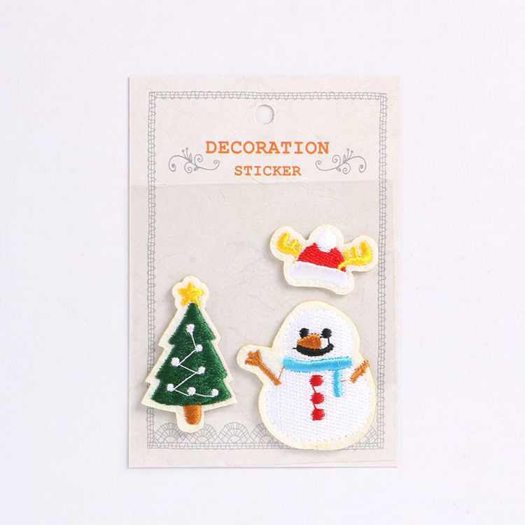 Christmas snowman embroidery stickers