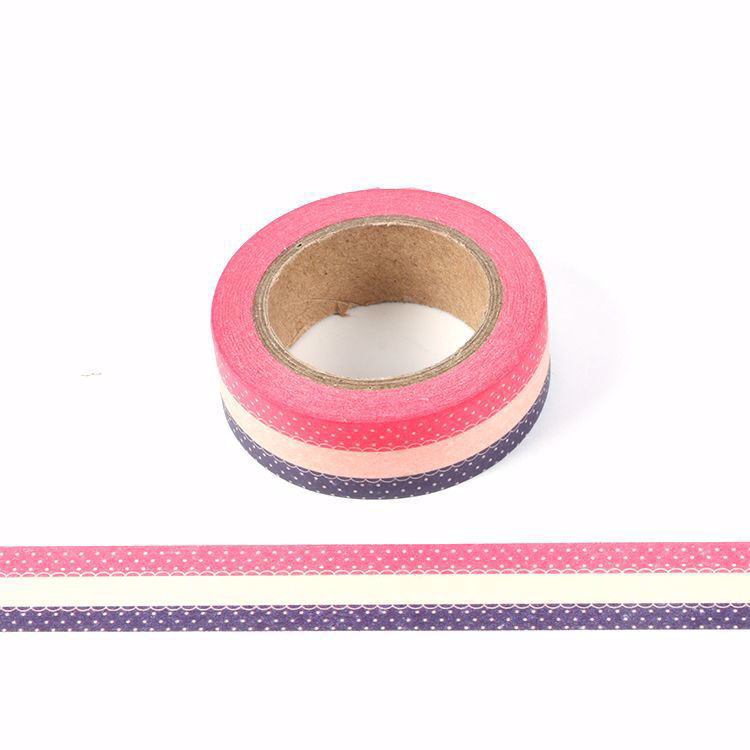 Three color wave point printing washi tape