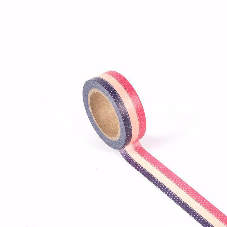 Three color wave point printing washi tape