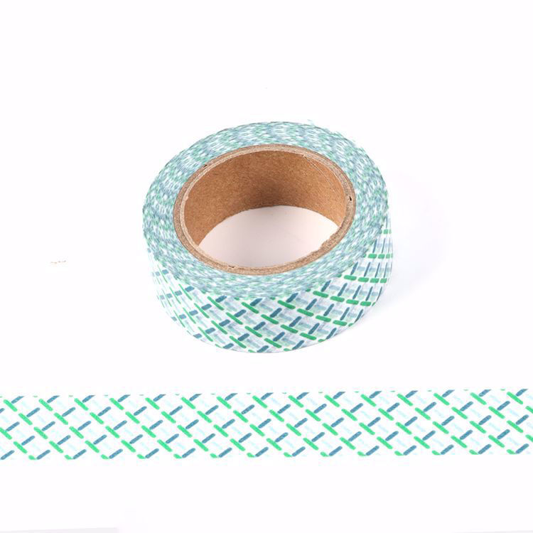 Green check printing washi tape