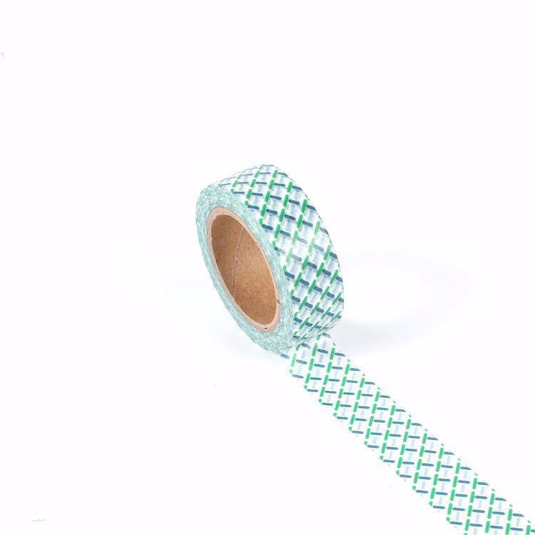 Green check printing washi tape