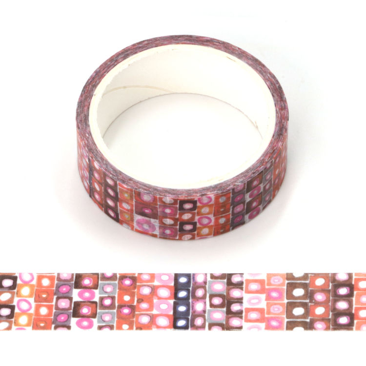 Watercolor red color point printing washi tape