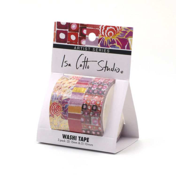 Watercolor red color point printing washi tape set