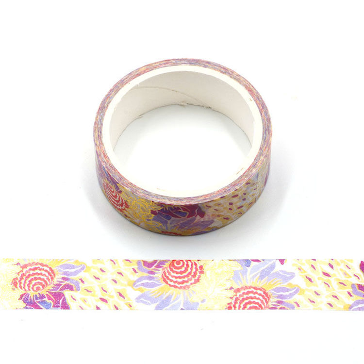Watercolor red color sunflower printing washi tape
