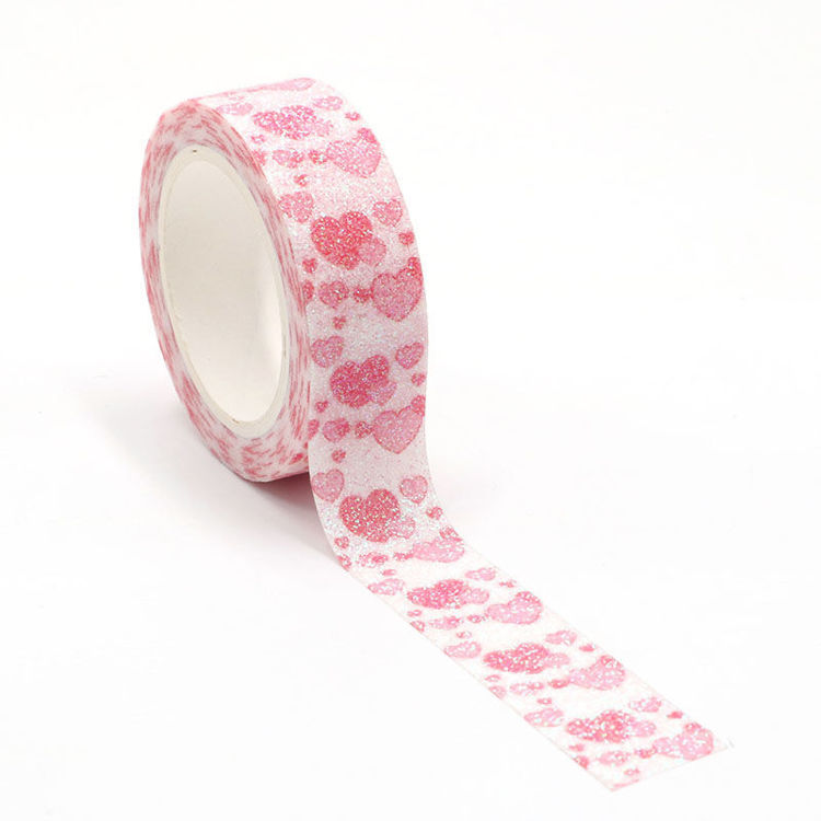 Heart on valentine's day pink sparkle tape