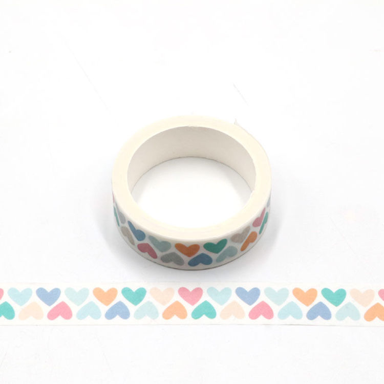 Colorful hearts printing washi tape 15mm*5m