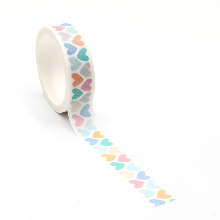 Colorful hearts printing washi tape 15mm*5m