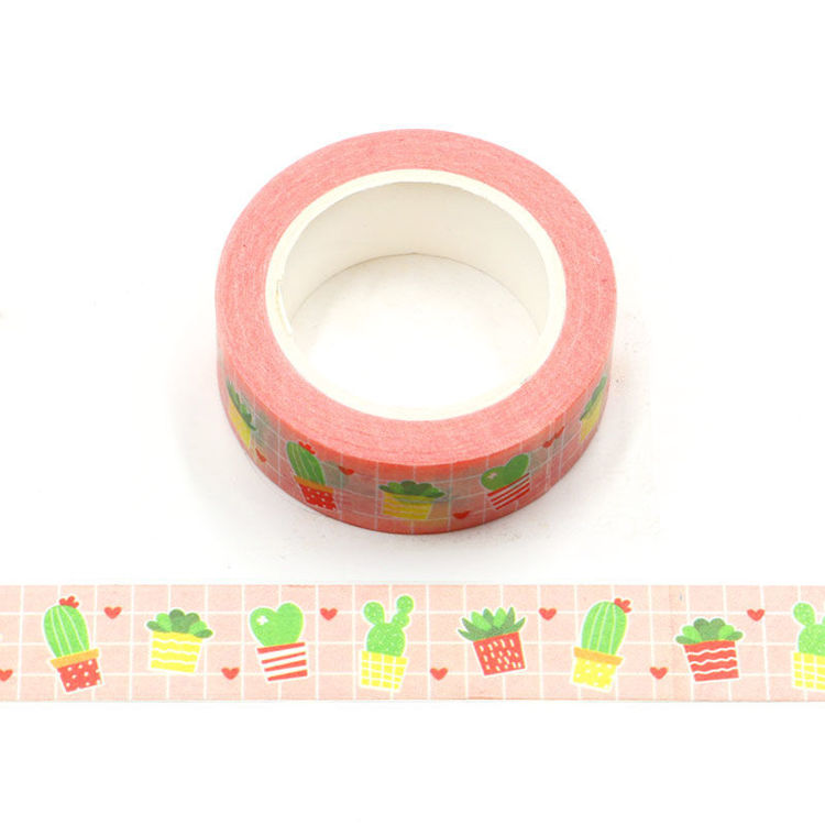 15mm x 10m CMYK Cactus And Heart Washi Tape