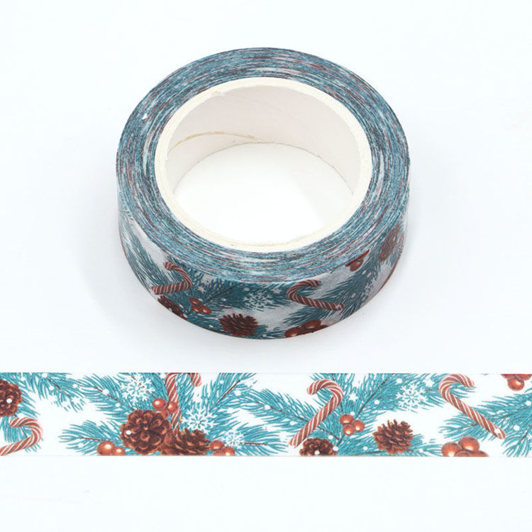 15mm x 10m CMYK Pine Needles And Candy Washi Tape