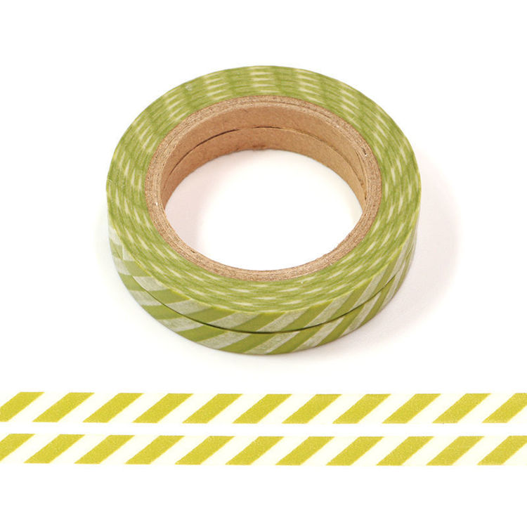 5mm x 10m 2rolls Green Stripes Washi Tape