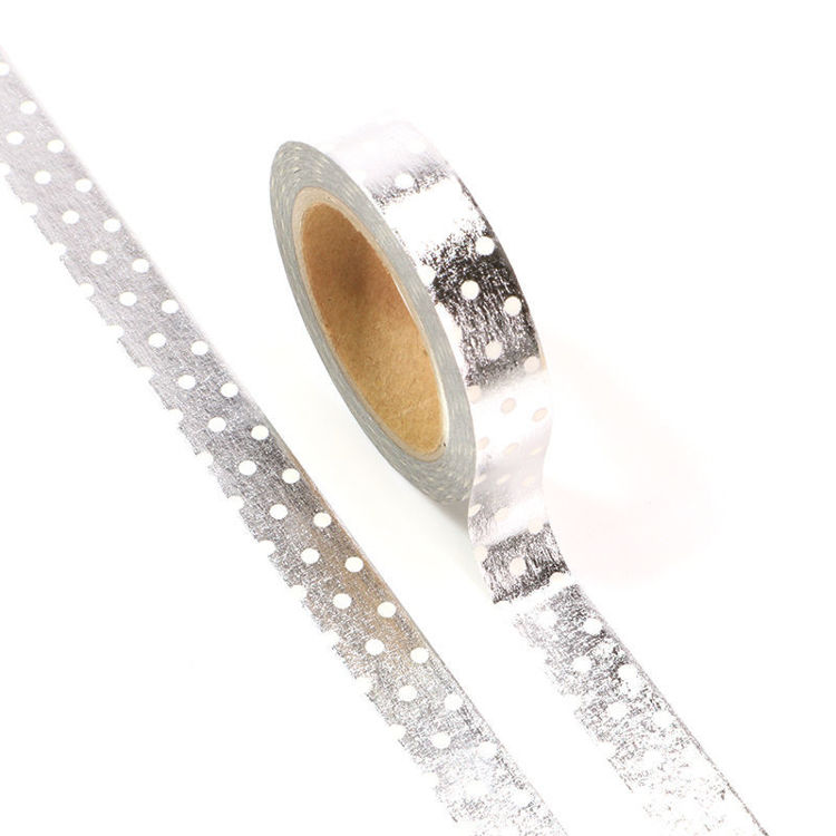 10mm x 10m Silver Point Washi Tape