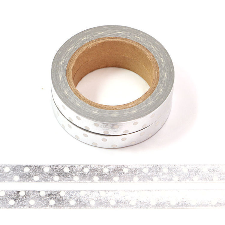 8mm x 10m 2Rolls Silver Point Washi Tape