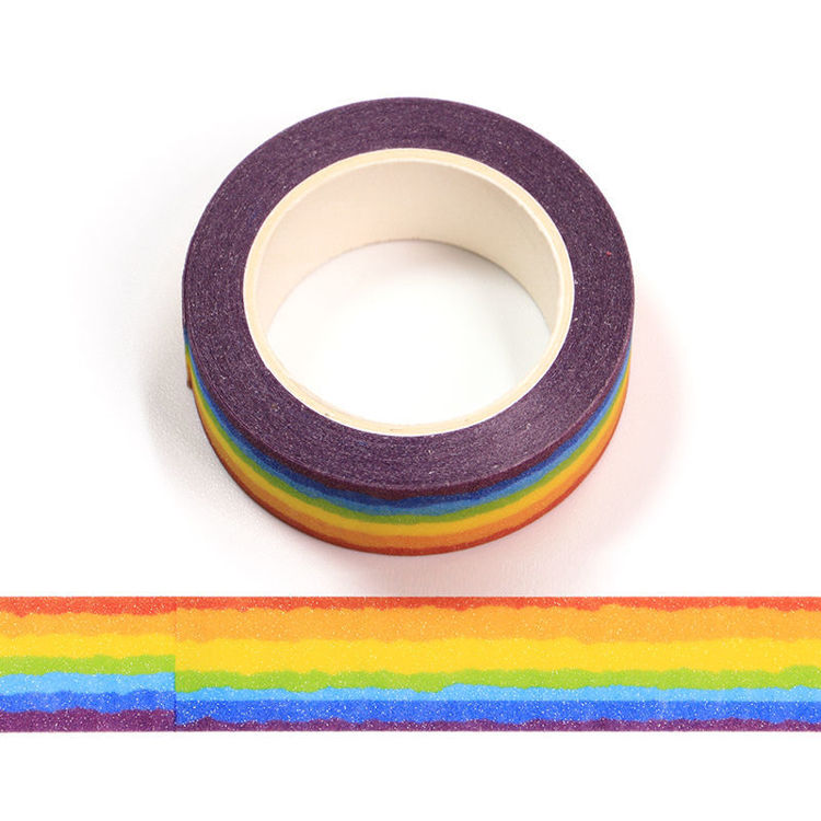 15mm x 5m CMYK+Laminated Rainbow Washi Tape