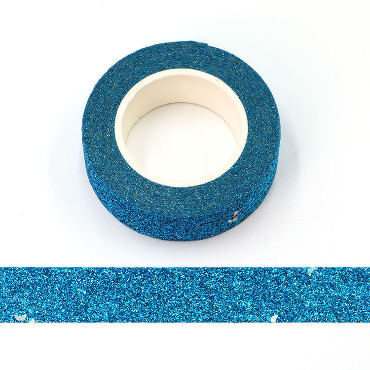 15mm x 5m moon Blue Sparkle Washi Tape