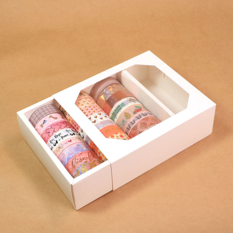 24 rolls white washi tape package