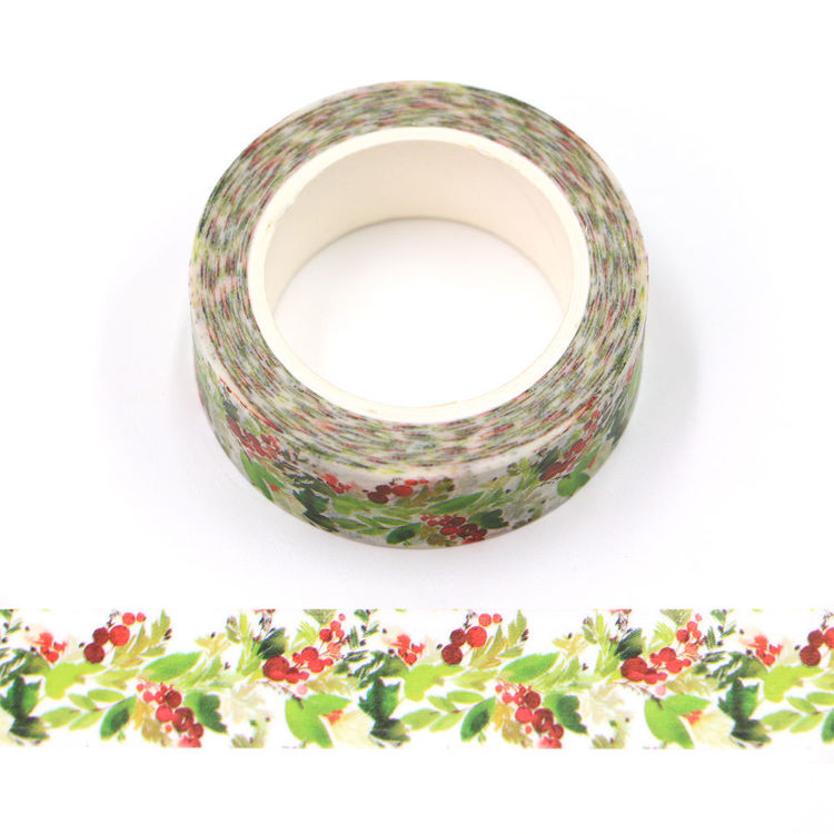 15mm x 10m CMYK Christmas Flower Washi Tape