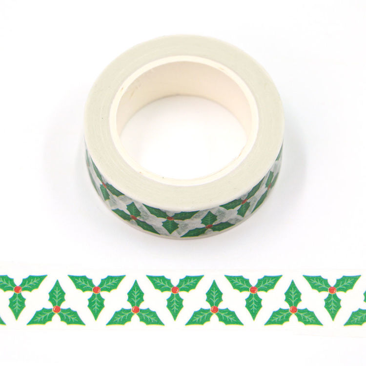15mm x 10m CMYK Christmas Leaves Washi Tape