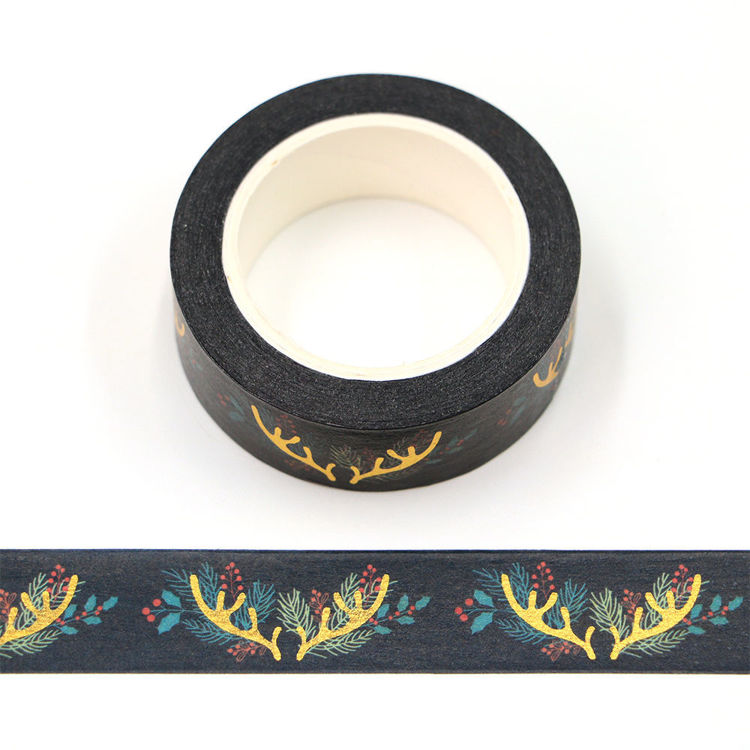 15mm x 10m CMYK Flowers Gold Foil Antlers Washi Tape