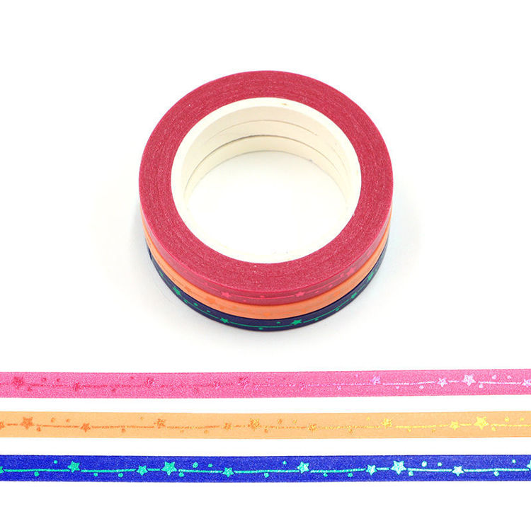 5mm*10m 3 colors skinny stars washi tape