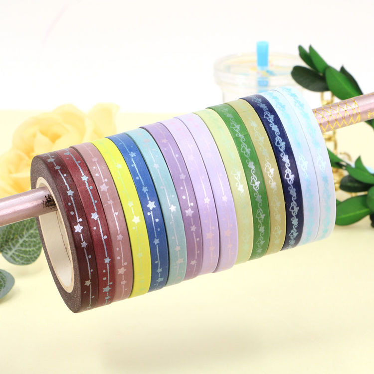 5mm Gold foil colorful washi tape