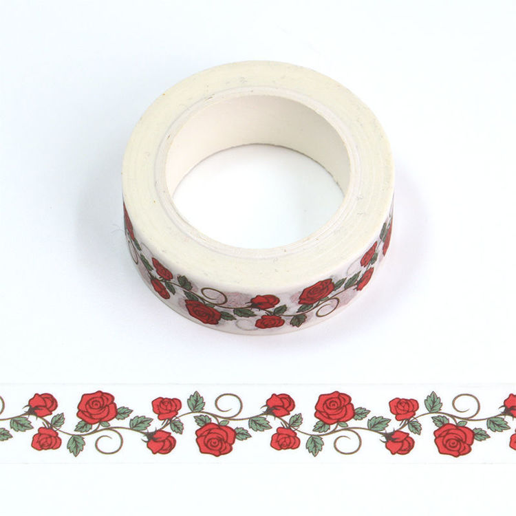15mm x 10m CMYK Rose Flower Washi Tape