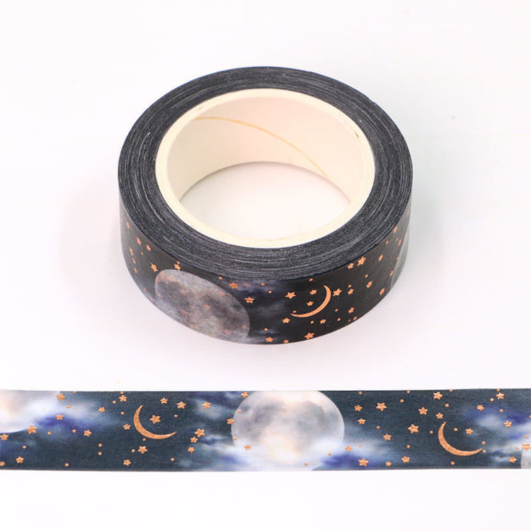 15mm x 10m CMYK Foil Moon Night Washi Tape