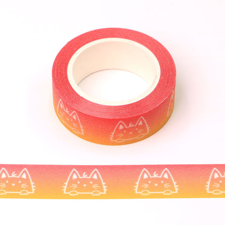 15mm x 5m CMYK+Laminated Cat Washi Tape
