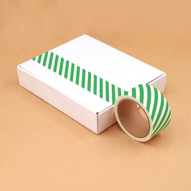 Green Twill Custom Printed Washi Paper Packing Tape 