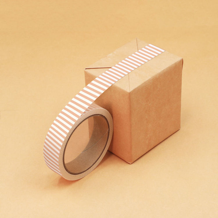 Vertical Stripes Custom Printed White Washi Paper Tape