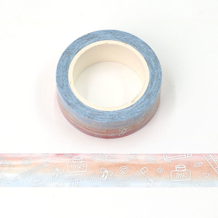 15mm x 10m CMYK Foil Stationery Pattern Washi Tape