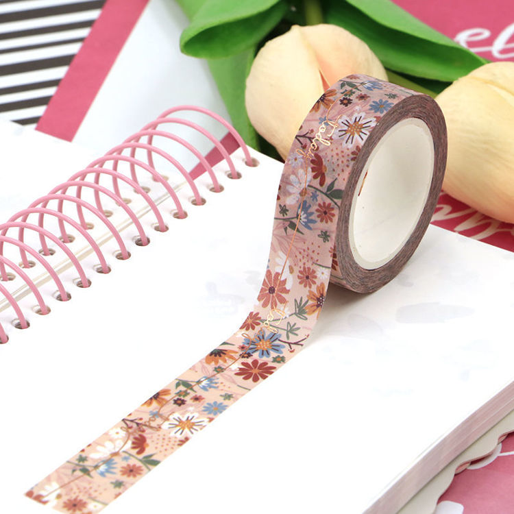 15mm x 10m CMYK Bronzing Foil Pink Floral & Today Washi Tape