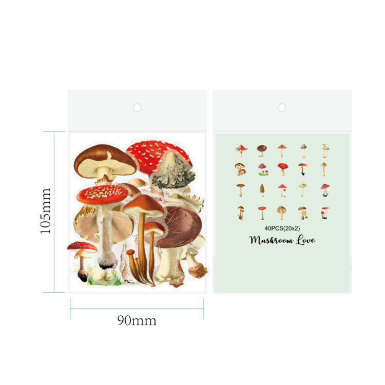 PET Handbook Sticker Mushroom Love