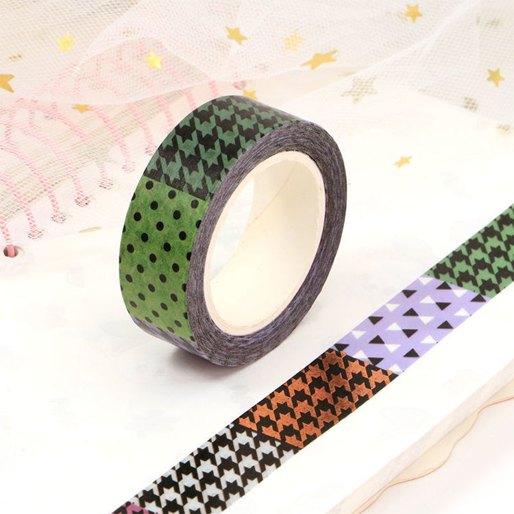 15mm x 10m CMYK Foil Colorful Patterns Washi Tape