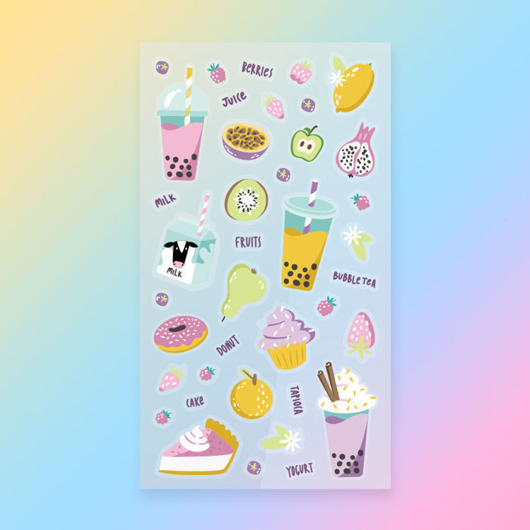 PET Paper Mix Sticker Desserts