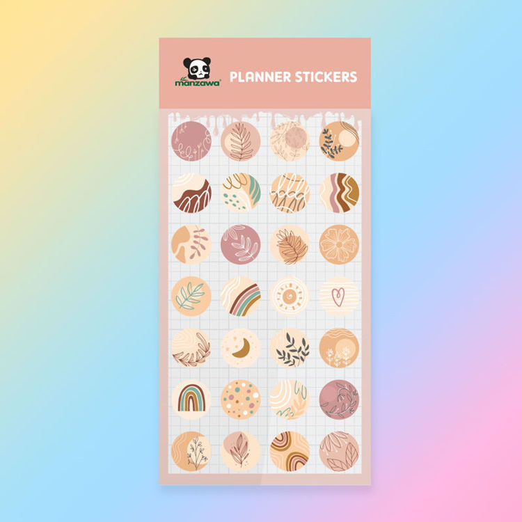 PET Paper Mix Sticker Rounded Leaves