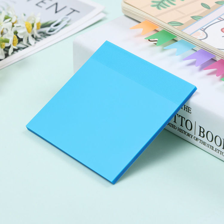 3" Transparent Sticky Note Macaroon Light Blue