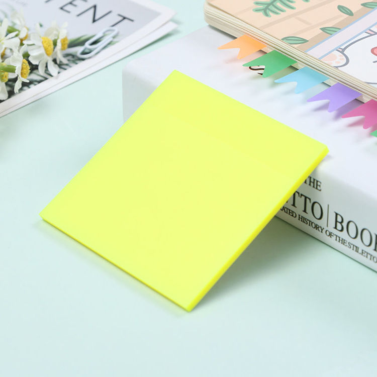 3" Transparent Sticky Note Fluorescent Yellow