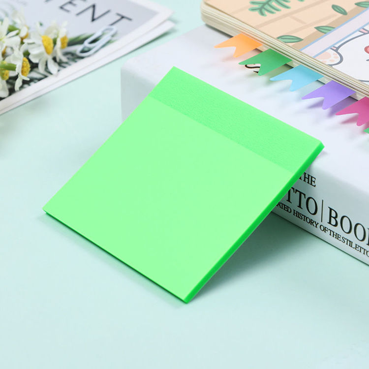 3" Transparent Sticky Note Fluorescent Green