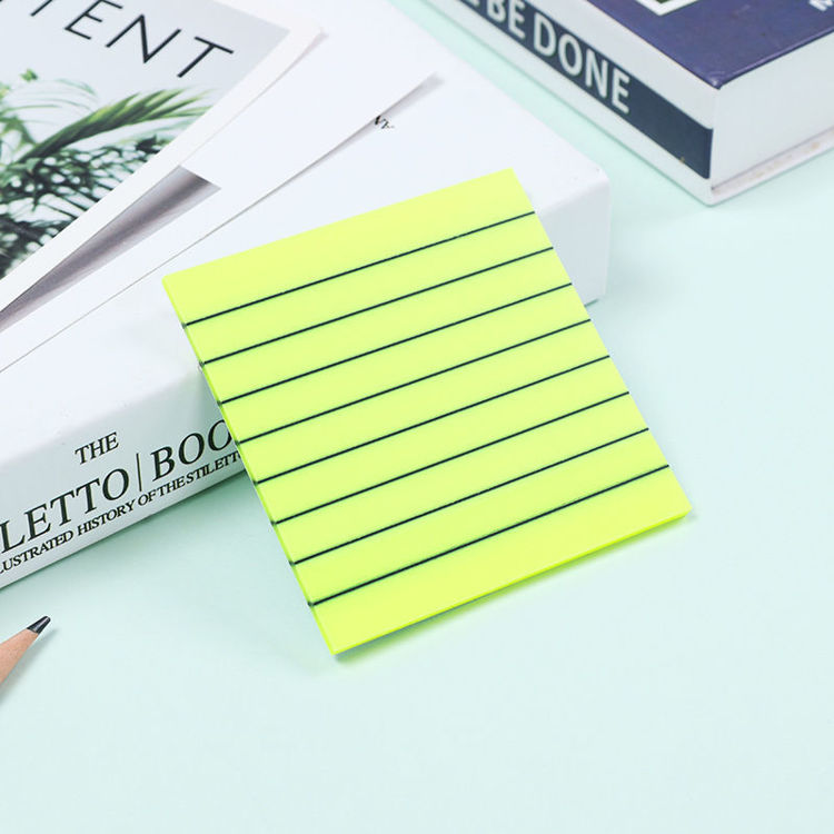 3" Lined Transparent Sticky Note Yellow